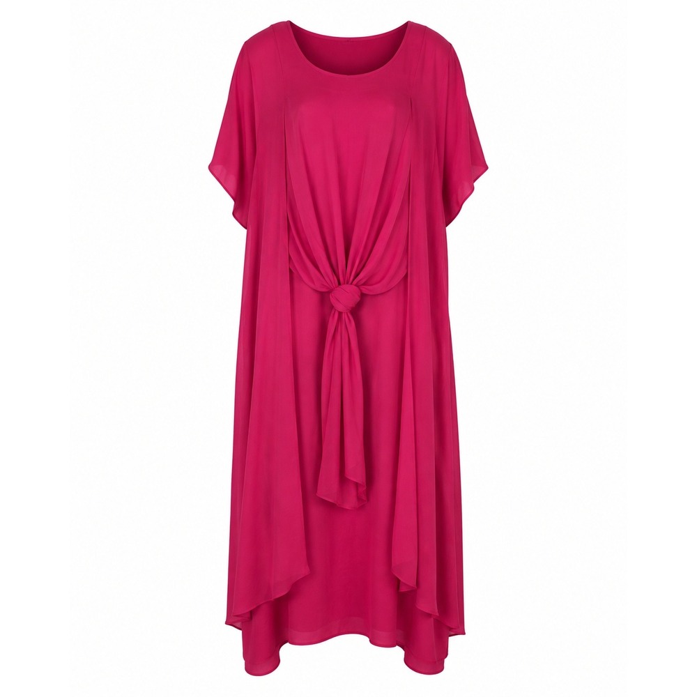 India Boutique Maxi Dress Womens‎ OS Fuchsia NWOT Front Knot Boho Resort Wear
